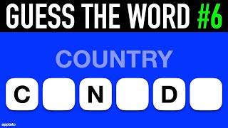 Guess the Word Game #6 | Complete the Word From the Clue and Letters!