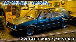 Building A Custom Volkswagen Golf Mk2 diecast model AND Diorama Garage in 5 minutes!