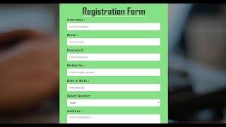 Bootstrap Registration Form in Hindi|How To Create Responsive Registration (Signup) Form HTML5 ,CSS3