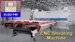 CNC Guillotine Shearing Machine with Auto front feeding table, 8x3200 metal sheet shear ELGO P40