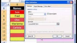 YouTubersLoveExcel#41: Prevent Duplicates COUNTIF Data Valid