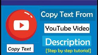 How To Copy Text From YouTube Video Description