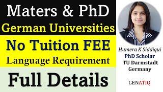 Study in Germany I Masters and PhD I Full Details