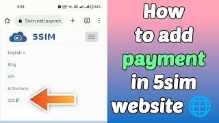 How to add Payment in 5sim Website || 5sim website se number kaise banaye|| Tech PK