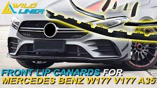 7pcs Front Bumper Lip Side Canards For Mercedes W177 V177 A35 AMG Pack