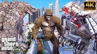 Kong , Godzilla Vs Mechagodzilla Epic Fight ( GTA 5 Mods )