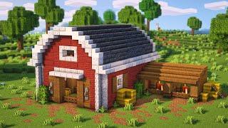 Minecraft | How to build a Barn for Animals | Tutorial