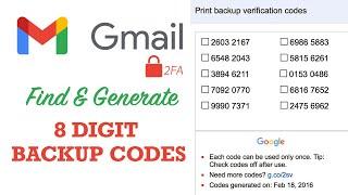 How to get 8 Digit Backup Code for Gmail Account | Loxyo Tech