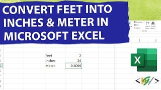 How to Convert Feet in to Meters & Inches in Microsoft Excel | Meter | inch