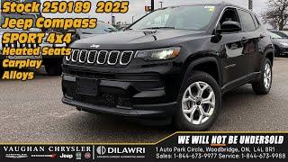 2025 Jeep Compass SPORT 4x4 Heated Seats Carplay Alloys now at Vaughan Chrysler stock 250189