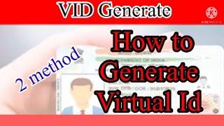 How to generate aadhaar vid Online and mobile in tamil/ generate aadhaar virtual I'd online