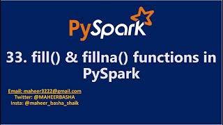 33. fill() & fillna() functions in PySpark | Azure Databricks #pyspark #spark #azuredatabricks