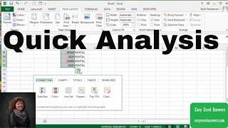 Quick Analysis in Excel