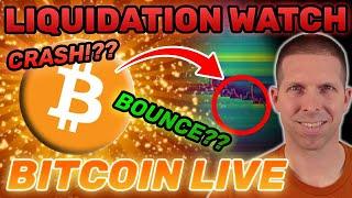 Bitcoin Live!  -LIQUIDATION WATCH- CRASH OR DIP?  BTC Next Move? | Requests Welcome!