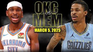 Oklahoma City Thunder vs Memphis Grizzlies Full Game Highlights - March 5, 2025 | NBA Regular Season