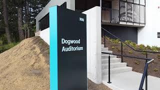 Dogwood Auditorium blossoms at Royal Roads University