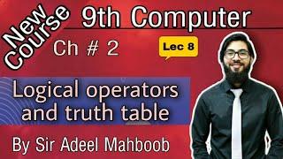 Logical operators | Truth Table | 9th Computer new book chapter 2