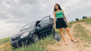 CRUSH ||  Tanya crush a laptop in sandals with high heels and in a car