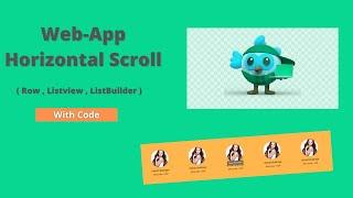 Flutter Web-App Horizontal Scroll ( Row, Listview , List-Builder )
