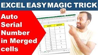 Serial number formula in merged cells in Excel । Serial No in Merged cells