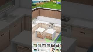 Neutral Modern Kitchen // The Sims 4 Room Build #Shorts