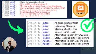 [SOLVED] Xampp error MySQL shutdown unexpectedly | How to Fix the XAMPP Error