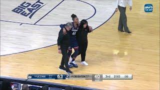  Aubrey Griffin INJURES KNEE, Helped Off Court By Coach Geno Auriemma In  #12 UConn Huskies Win