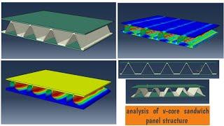 abaqus tutorial : analysis of compression test for v-core sandwich  panel structure