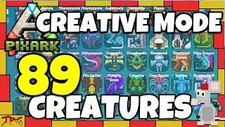 PIXARK - HOW TO USE CREATIVE MODE! 89 CREATURES! CYCLOPS REAPER SPRITES DINOS ELEMENTALS