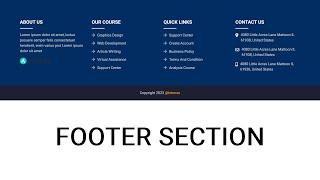 How to make Footer Section with HTML CSS Bootstrap and responsive | HTML CSS Bootstrap Footer