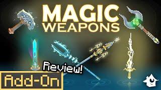 MAGIC WEAPONS Addon for Minecraft Bedrock is Overpowered in-depth review!