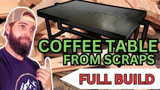 How to build a COFFEE TABLE from SCRAPS! Carpentry and Welding involved in the full build tutorial!