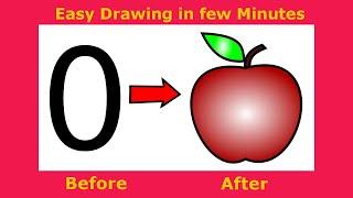 How to draw an Apple with Alphabet  "O" - Creator Work Space.