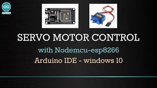 How to control servo motor with nodemcu - Arduino IDE - Default servo code snippet - windows 10