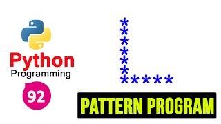 Python Pattern Programs - Printing Stars in L Shape