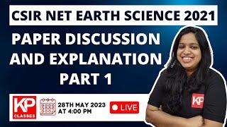 CSIR NET JUNE 2021 EARTH SCIENCE PAPER Discussion and Explanation Part 1