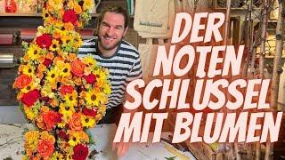 Exklusives Blumengesteck - Notenschlüssel mit Blumen selber machen -  DIY Anleitung vom Profi