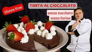 Torta di Cioccolato con solo 4 ingredienti Senza Zucchero e senza Glutine