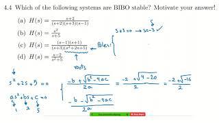 #4.4 Which of the following systems are BIBO stable?