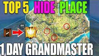 Top 5 hide place to Grandmaster|| FREE FIRE TRICKS AND TIPS IN TAMIL || RUN GAMING TAMIL