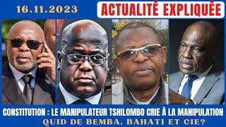 ACTU EXPLIQUÉE16.11- CONSTITUTION :TSHILOMBO CRIE À LA MANIPULATION ET MENACE L'ÉGLISE