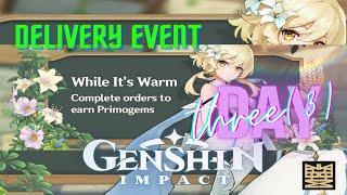 While Its Warm Event - Day 3 : Food Delivery | Genshin Impact