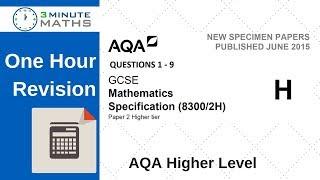 AQA HIgher Calculator GCSE Maths Questions 1 - 9 Revision Practice.