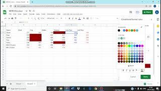 highlight highest value  and lowest in google sheets Row and Column wise.