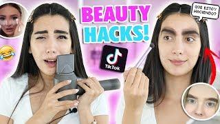 PROBANDO TRUCOS RAROS DE BELLEZA DE TIKTOK! BEAUTY HACKS virales ¿FUNCIONAN? | Claudipia