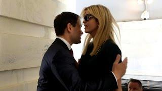 Marco Rubio awkardly hugs Ivanka Trump