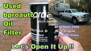 bproauto Oil Filter 1BP00178AA Cut Open, 2016 Ram 3500