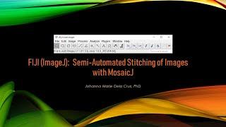 FIJI (ImageJ): Semi-Automated Image Stitching with MosaicJ