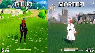 Diluc vs Mortefi! Gameplay Comparison