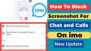 How To Block Screenshots For Chat and Video Calls on Imo